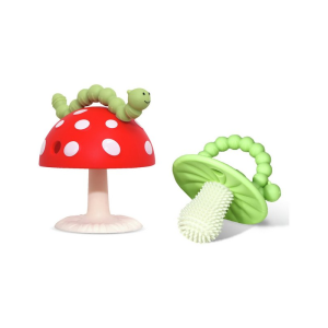Premium White Label BPA-Free Mushroom Silicone Teether for Baby Care Solution4