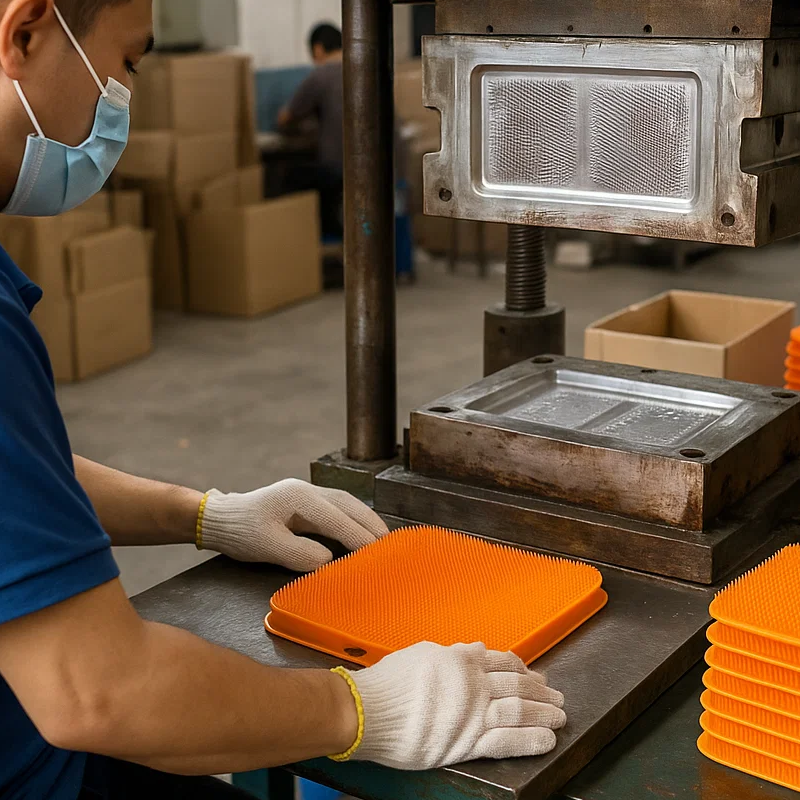 What Is One-Stop Manufacturing of Custom Silicone Shower Scrubber Mats9