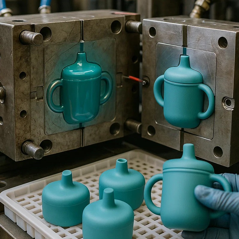 How Are Silicone Baby Cups with Straws and Lids Made from Start to Finish3