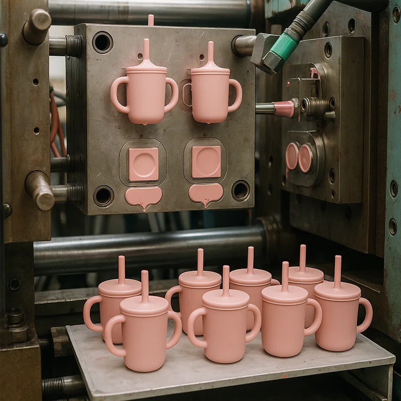 How Are Silicone Baby Cups with Straws and Lids Made from Start to Finish4