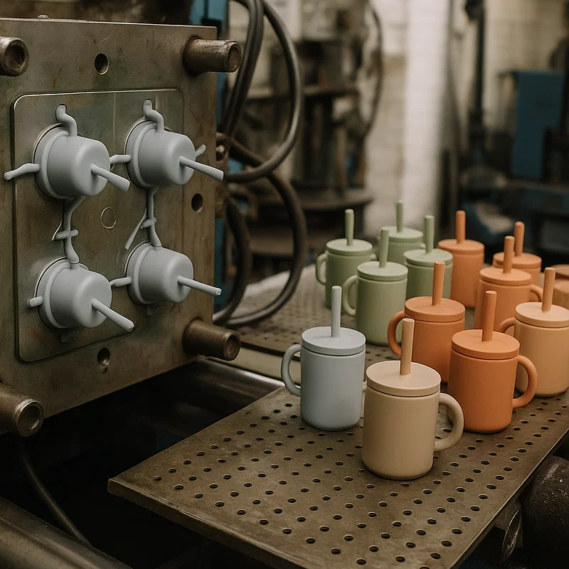 How Are Silicone Baby Cups with Straws and Lids Made from Start to Finish7