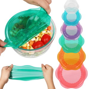 OEM Silicone Compression Molding Reusable Silicone Stretch Cover Lids for Food Storage Containers Factory1